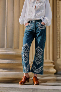 FARM RIO CORNELY PANTS in denim - women's jeans