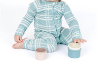 Emerson And Friends - Boy's Plaid Bamboo Convertible Footie Romper
