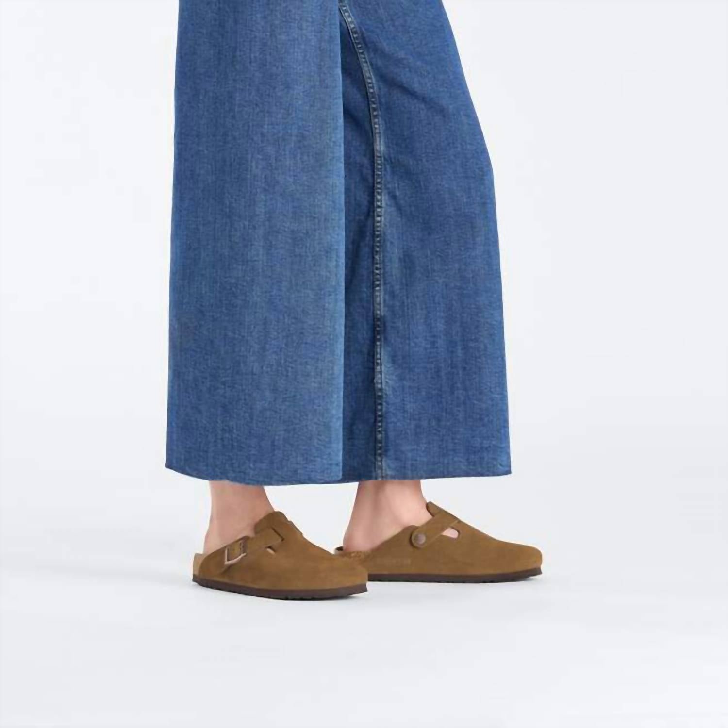 Birkenstock - Unisex Boston Suede Narrow Leather Clogs