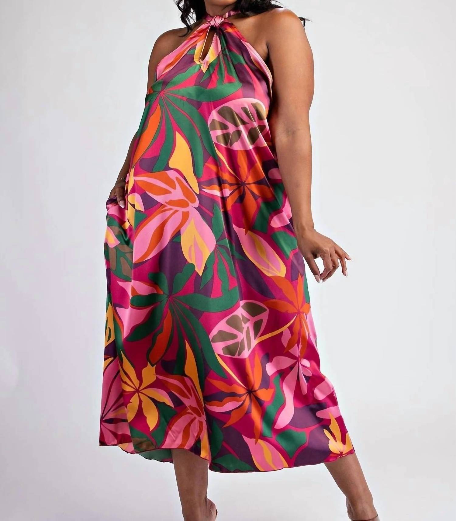 Giti Wholesale - Halter High Low Dress - PLUS