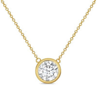 Diana M Jewels - Lab-grown Diamond Round-cut Bezel Pendant Necklace - 9.00 Ct