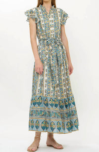 Oliphant - Ruffle Collar Button Maxi Dress