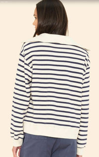 XIRENA Kat Sweatshirt in natural stripe - women's top - detail view