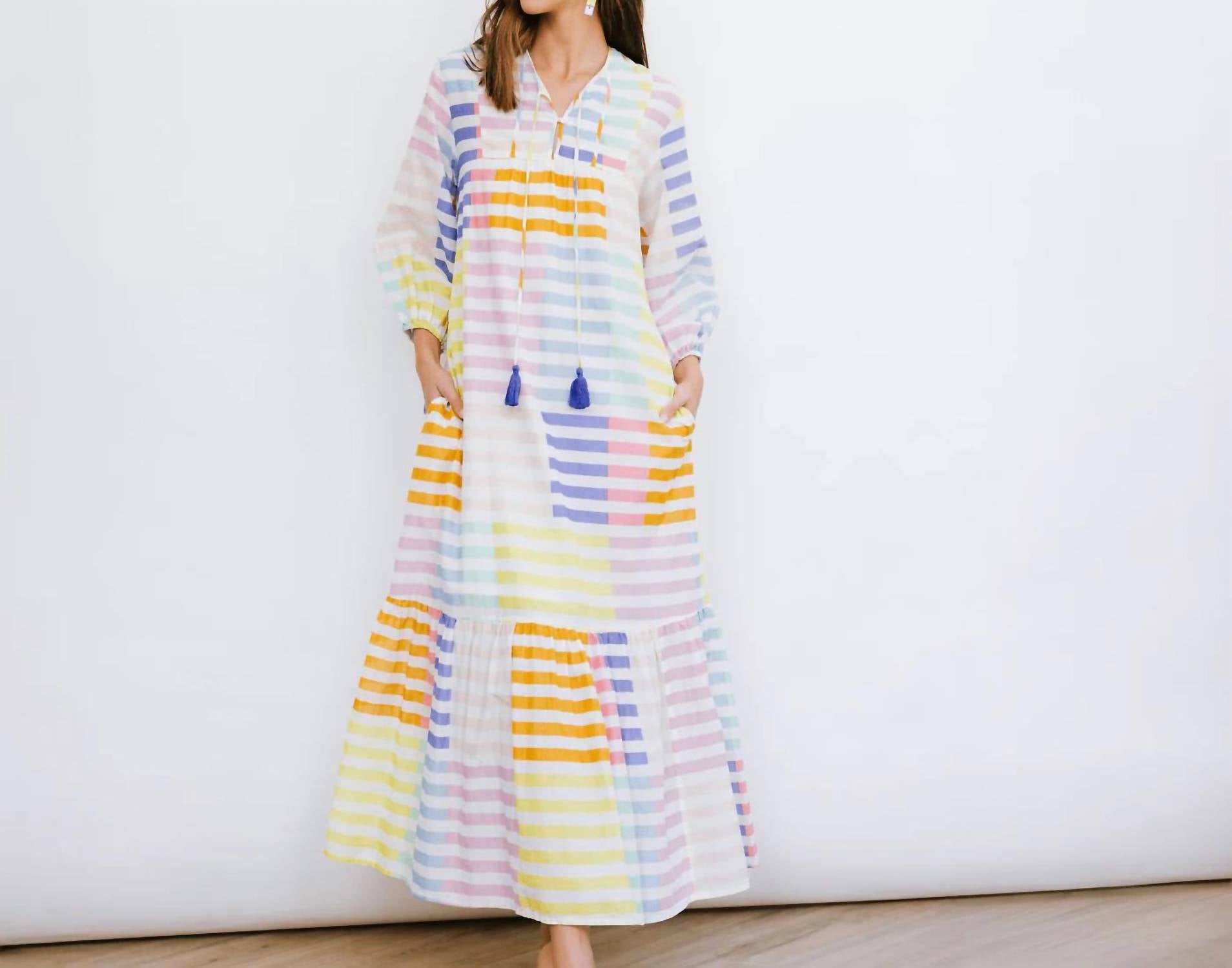 Sunshine Tienda - Colorful Copa Stripe Dress