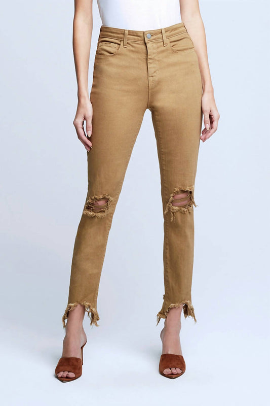 L'Agence - High Line High Rise Skinny Destroyed Jeans