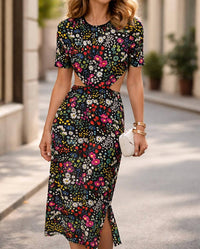 THE KOOPLES Joyful Flowers Midi Dress in floral - women's dress - view 4