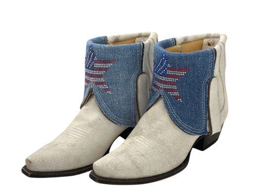 Canty - Women's Denim Flap With Rhinestone Star Boots