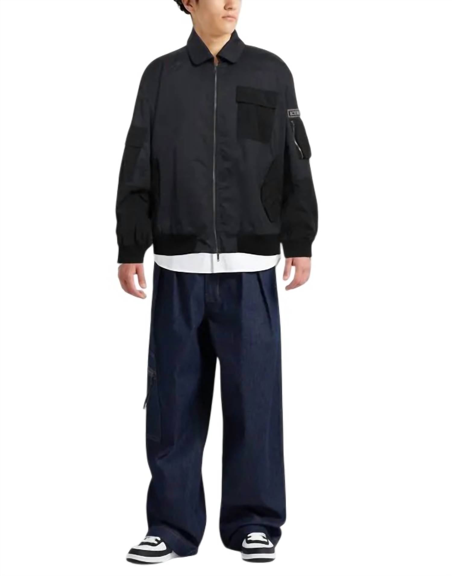 Iceberg Men's Bomber Jacket in navy black - men's jacket