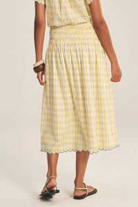 Velvet By Graham & Spencer - Deborah Printed Cotton Stripe Skirt