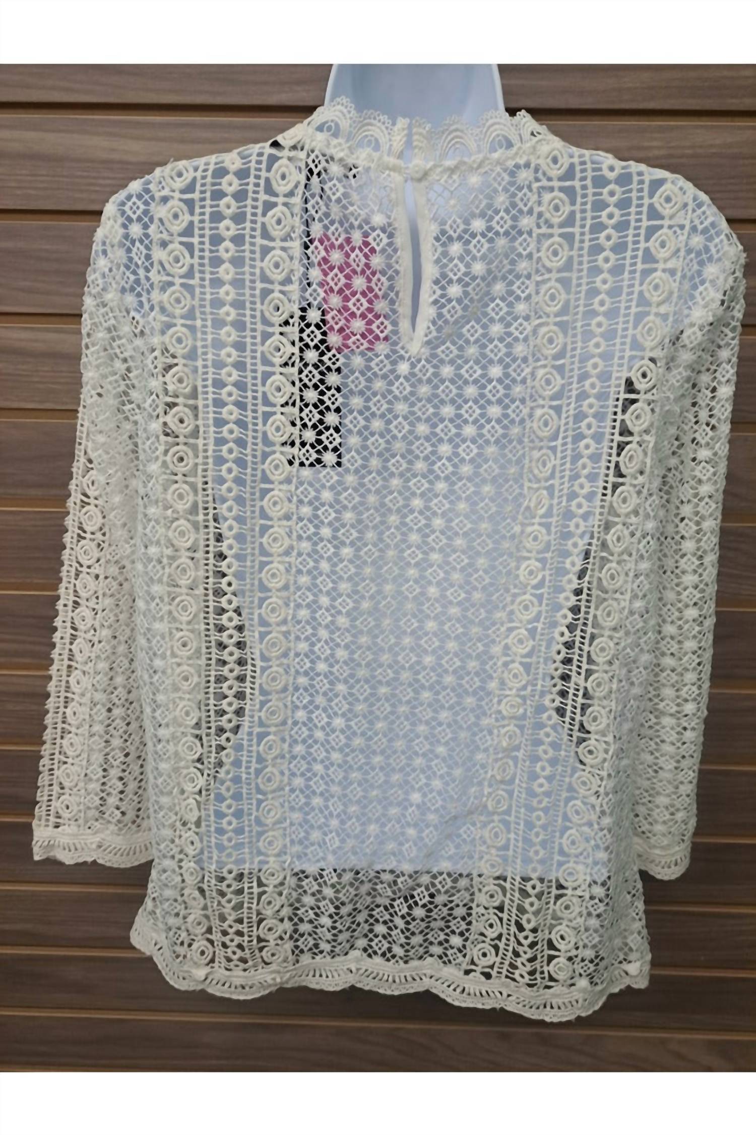 Kate C. - Women's All Over See Thru Lace 1 Button Back
