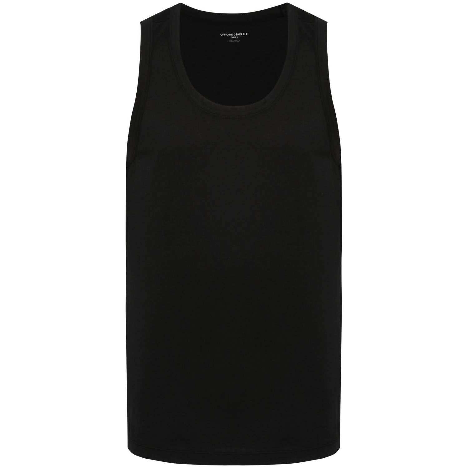 Officine Générale Tino Tank Top in black - men's tank top - view 5