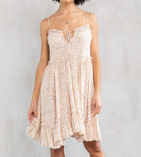 Lovestitch - Ditsy Floral Print Sleeveless Panel Mini Dress