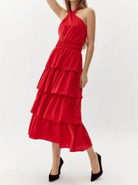 Adelyn Rae - Eleanor Halter Tiered Midi Dress