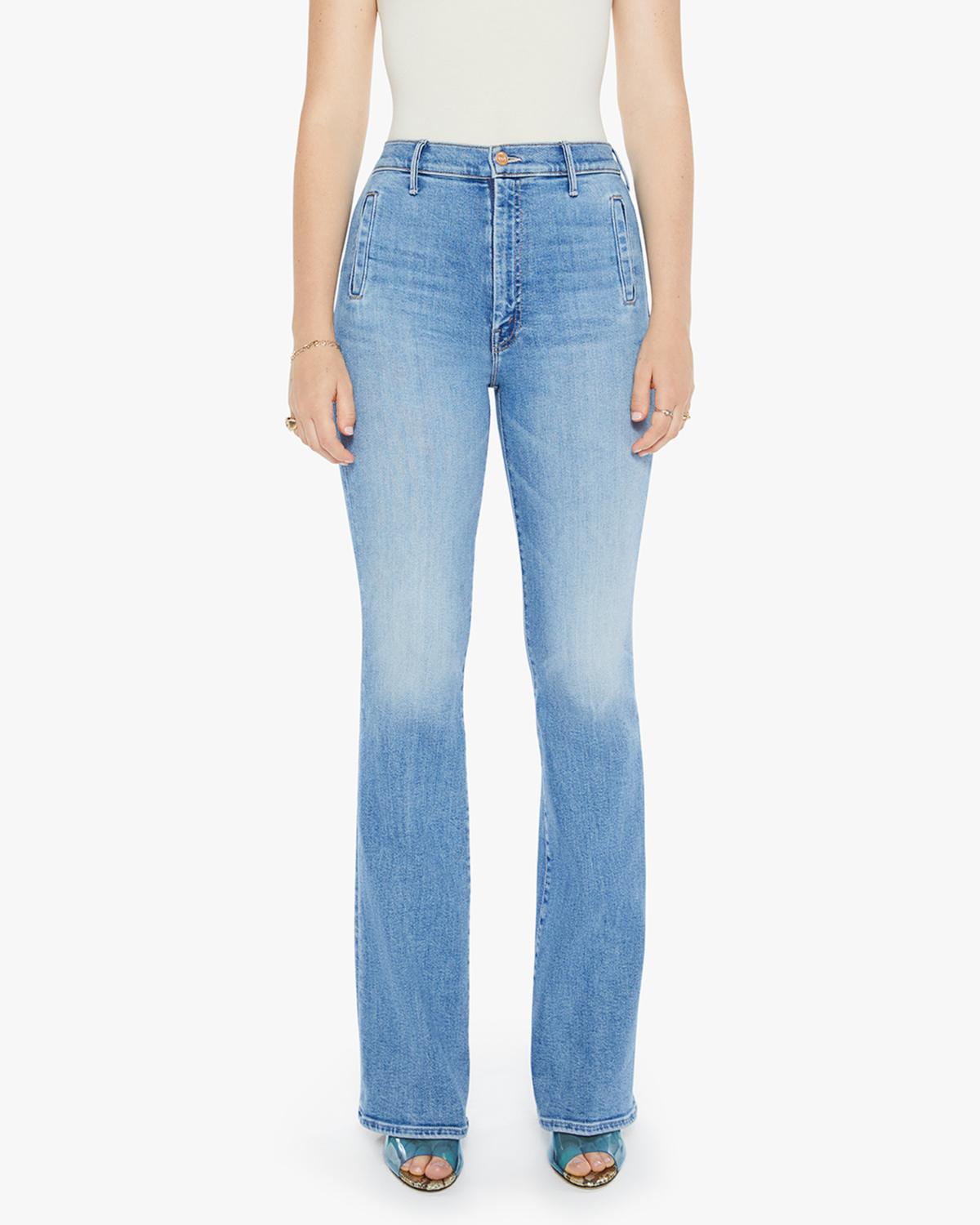 Mother Drama Flared Leg Jeans in tasty waves - women's jeans