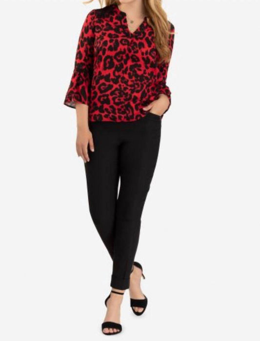 Tribal - LEOPARD BELL SLEEVE BLOUSE