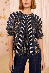 Ulla Johnson - Dafne Pleated Short Sleeve Blouse