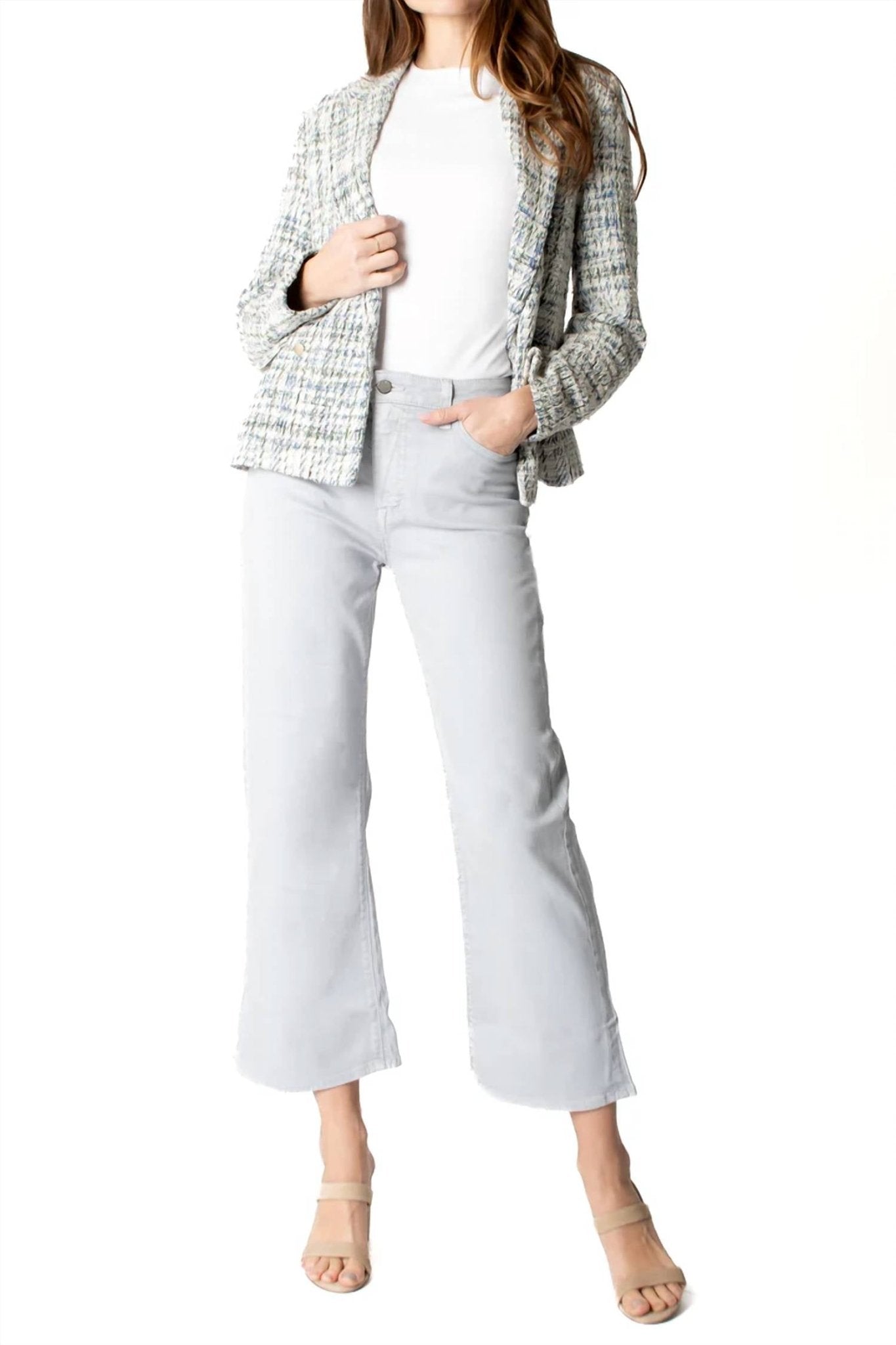 Fidelity - HIGH WIDE CROP - clothing - cotton - blend - grey