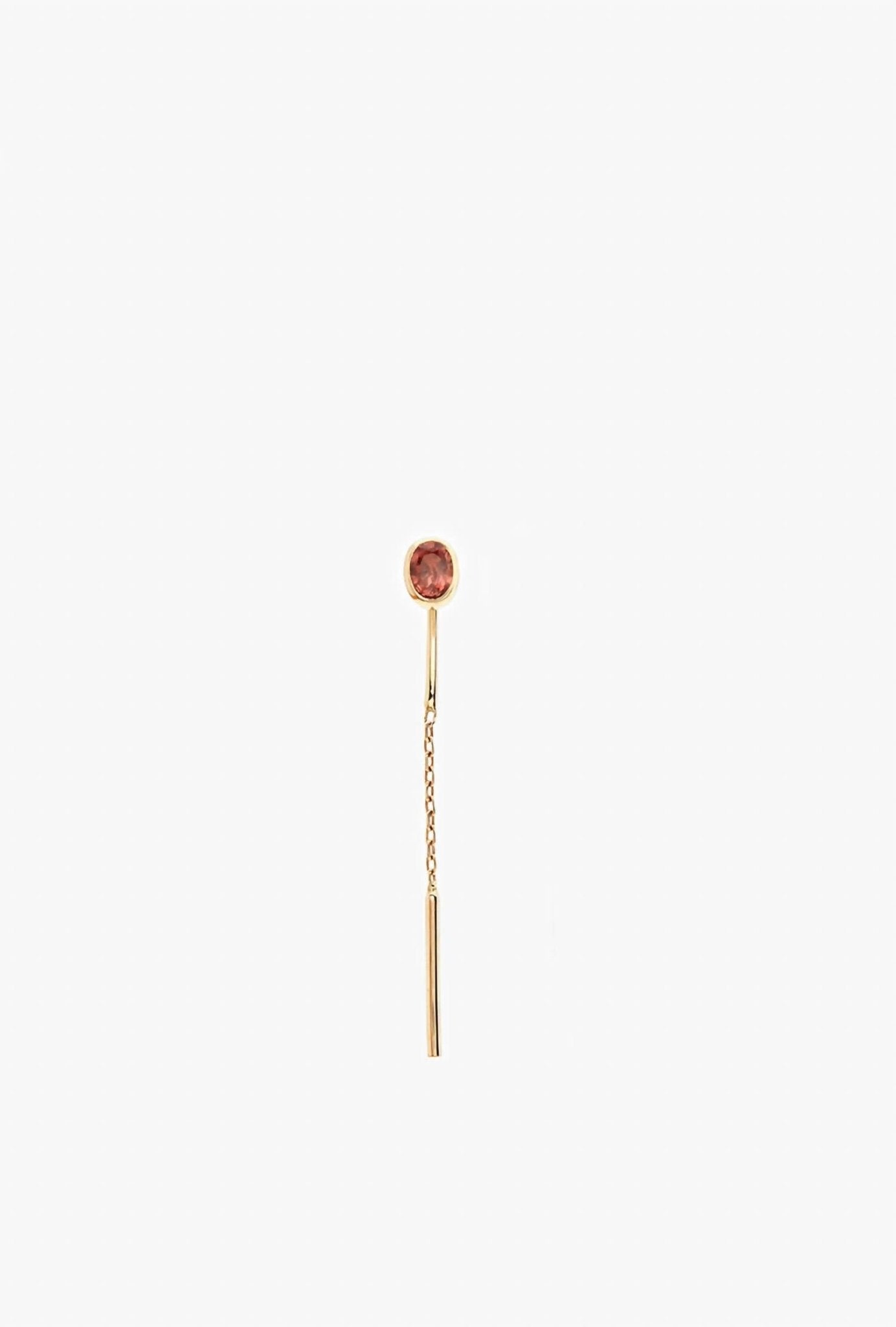 Fie Isolde - Women's Alfa Threader Earring Short With Precious Stone - earrings - gold - jewelry