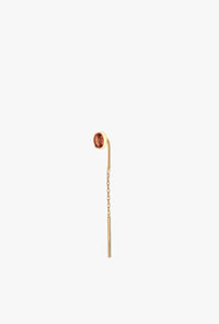 Fie Isolde - Women's Alfa Threader Earring Short With Precious Stone - earrings - gold - jewelry