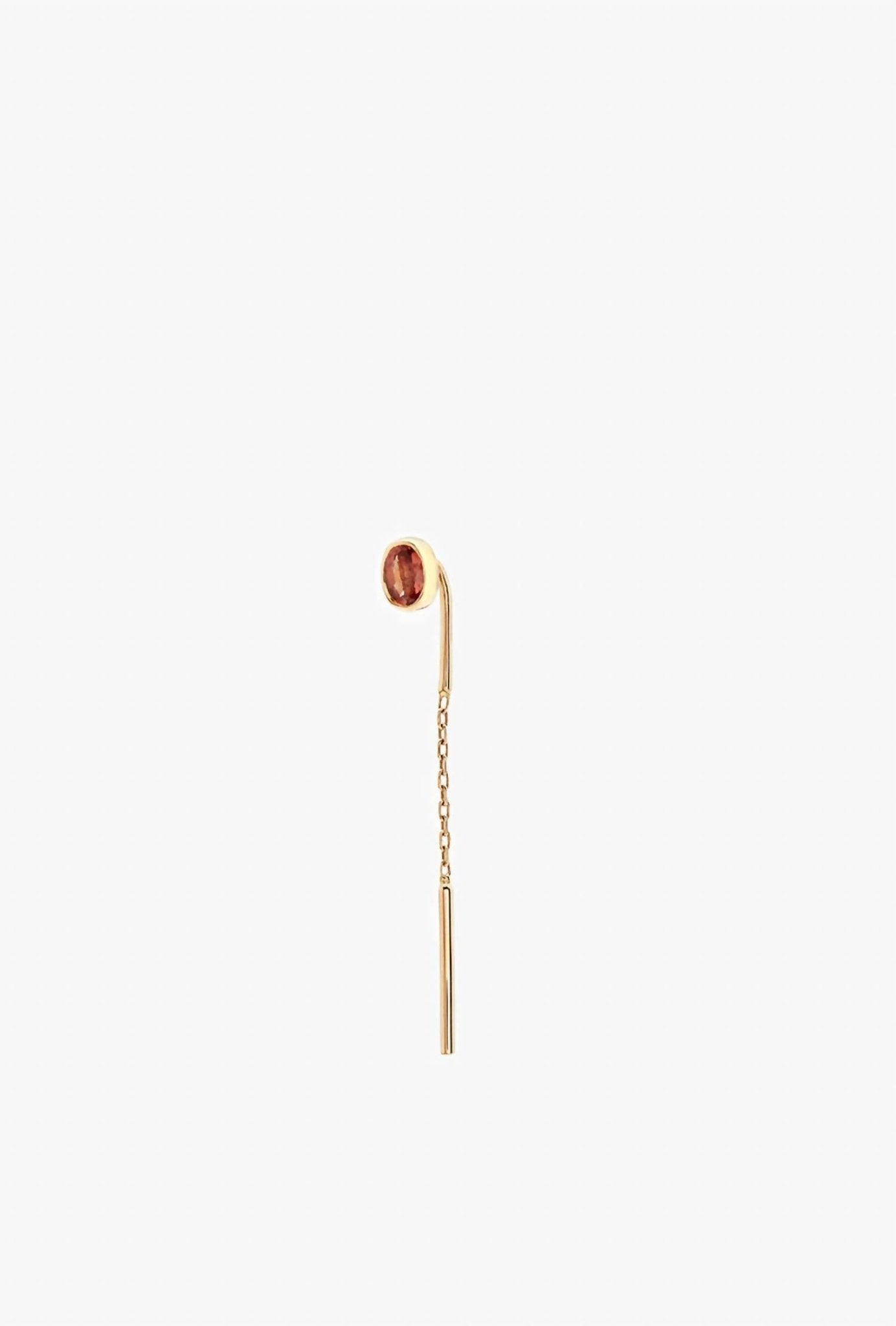 Fie Isolde - Women's Alfa Threader Earring Short With Precious Stone - earrings - gold - jewelry