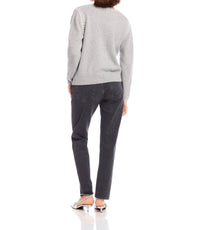 Fifteen Twenty - Ali Edge Stitch Sweater - clothing - grey - polyester