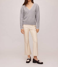 Fifteen Twenty - Ali Edge Stitch Sweater - clothing - grey - polyester