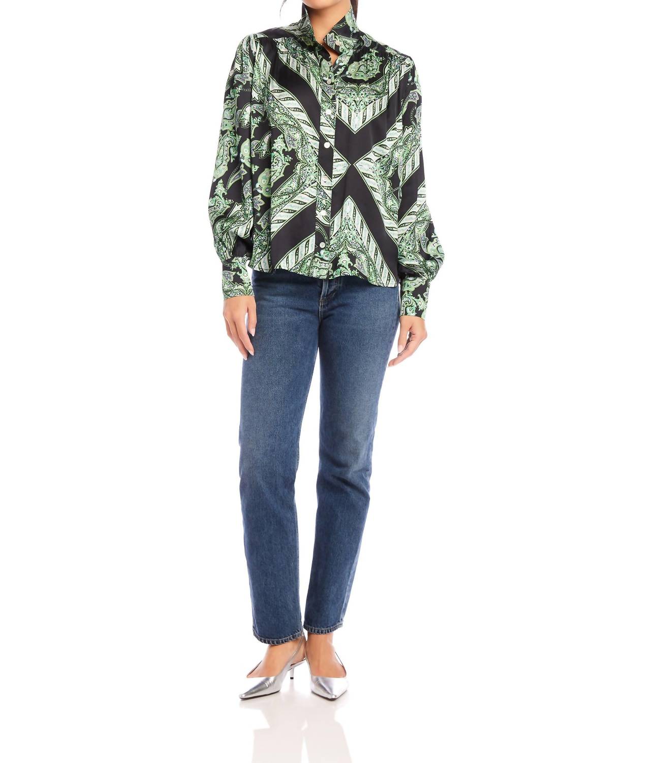 Fifteen Twenty - Chloe Blouse - blouses - clothing - green