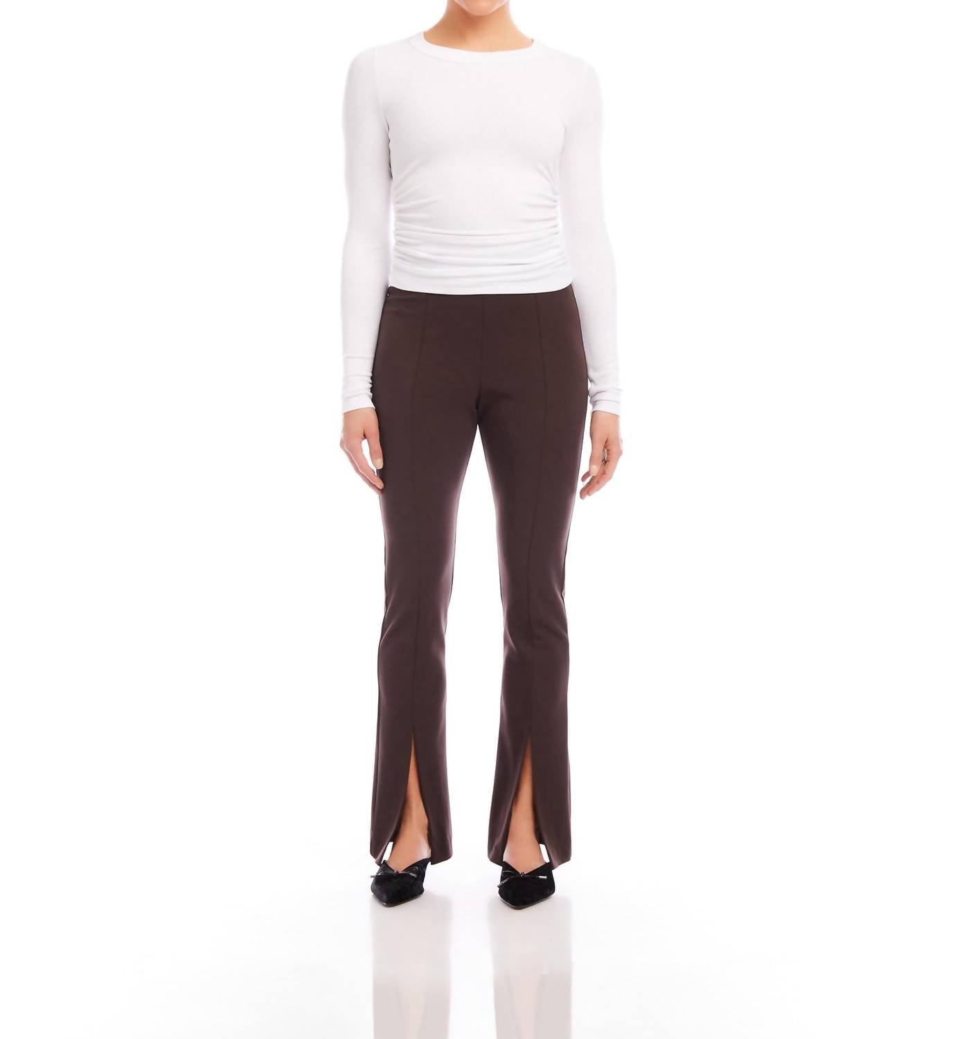 Fifteen Twenty - Long Sleeve Side Shirred Top - blouses - clothing - rayon