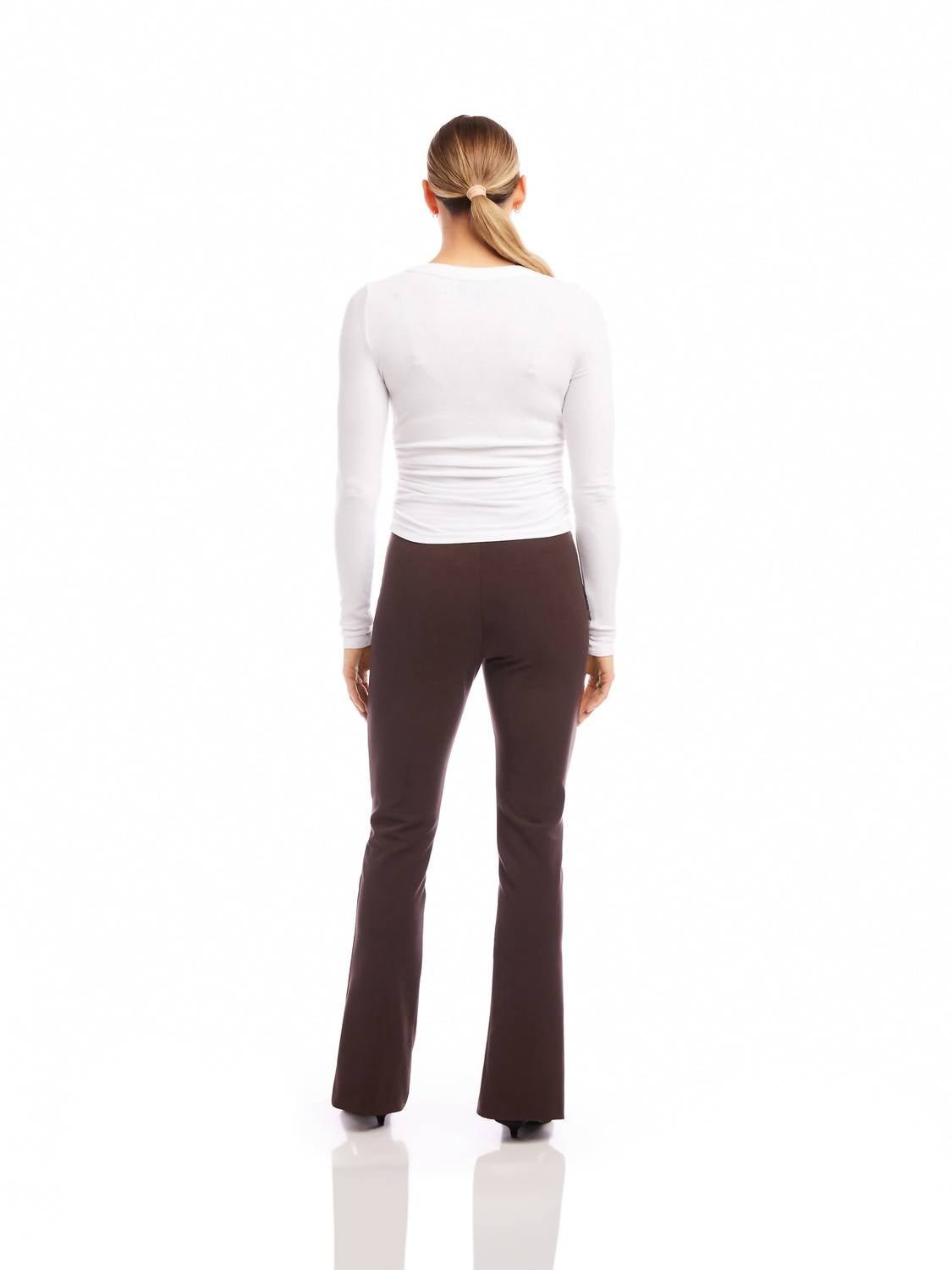 Fifteen Twenty - Long Sleeve Side Shirred Top - blouses - clothing - rayon