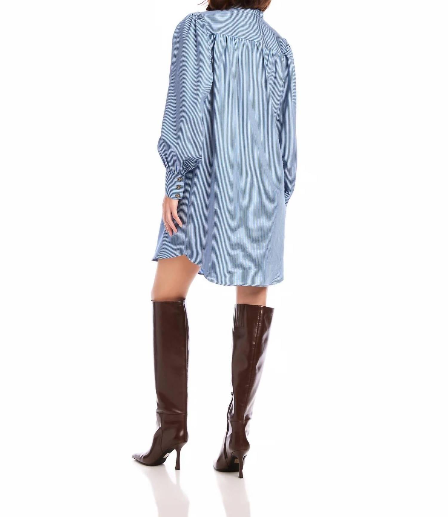 Fifteen Twenty - Natalia Shirt Dress - blue - clothing - dresses