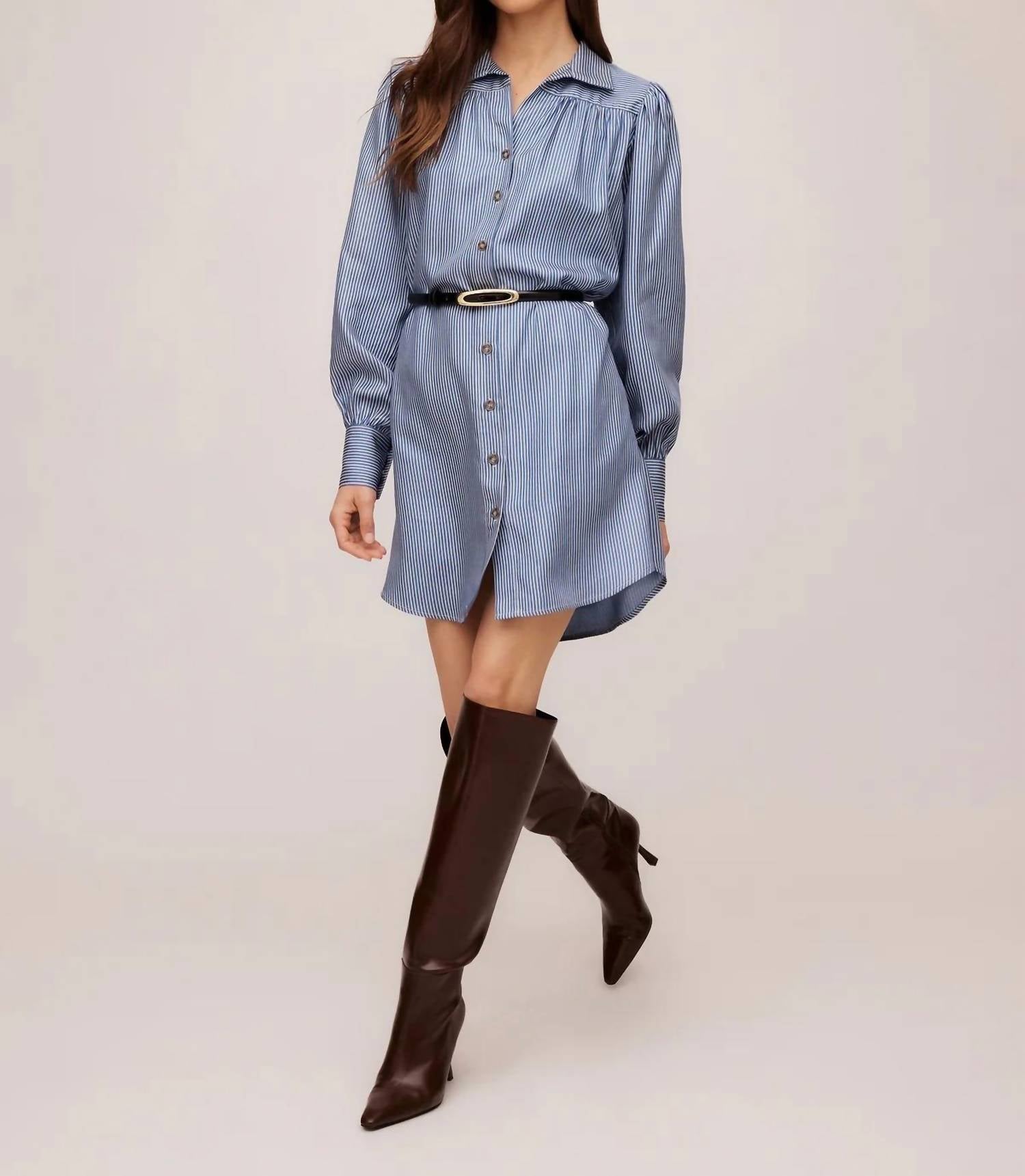 Fifteen Twenty - Natalia Shirt Dress - blue - clothing - dresses