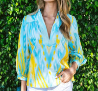 Figue - Danilia Top - blouses - blue - clothing