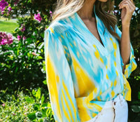 Figue - Danilia Top - blouses - blue - clothing