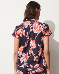 Figue - Rosie Floral Sketch Top - blouses - blue - clothing