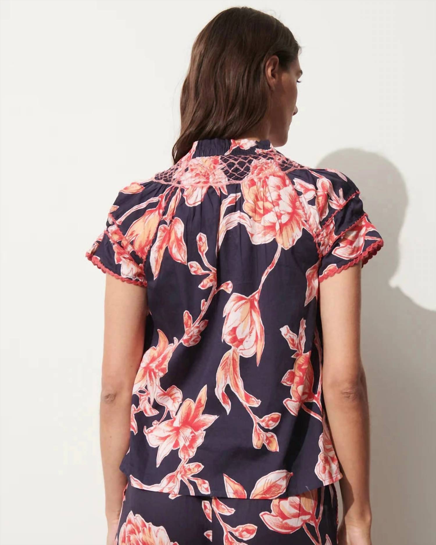 Figue - Rosie Floral Sketch Top - blouses - blue - clothing