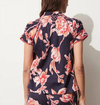 Figue - Rosie Floral Sketch Top - blouses - blue - clothing