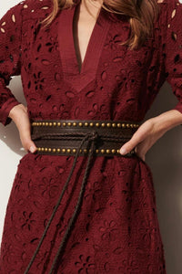Figue - Women's Dahlia Studded Wrap Belt - accessories - belts - brown
