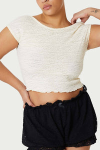 Find Me Now - Crepe Mesh Backless Tee