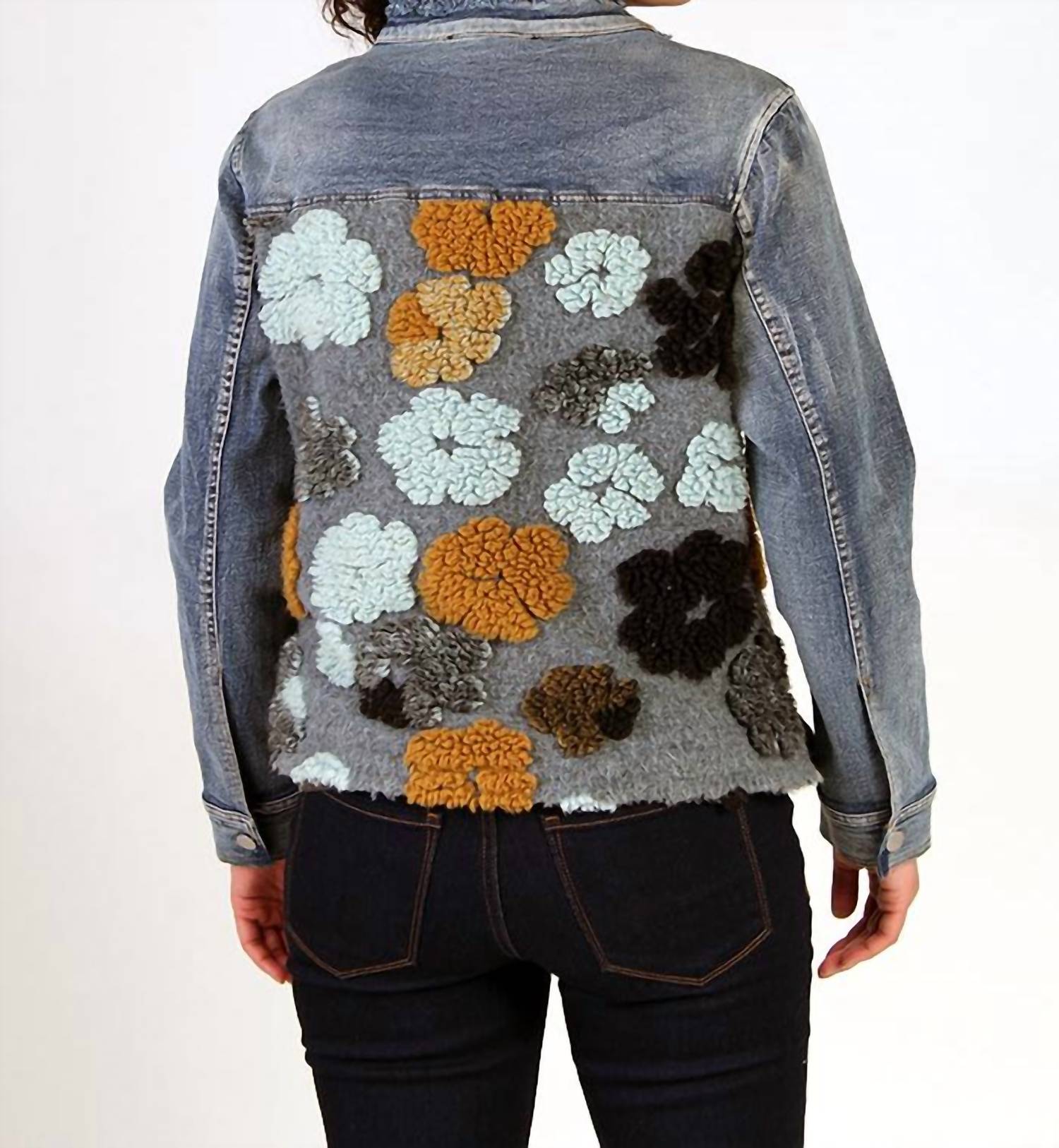 Fine Line Imports - Plush Back Denim Jacket - blue - clothing - denim