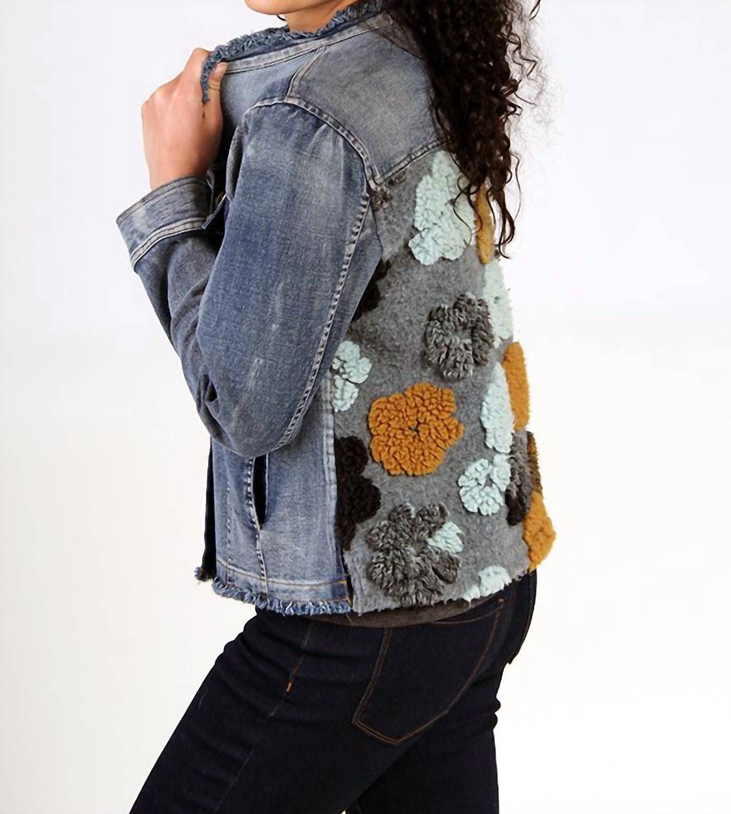 Fine Line Imports - Plush Back Denim Jacket - blue - clothing - denim