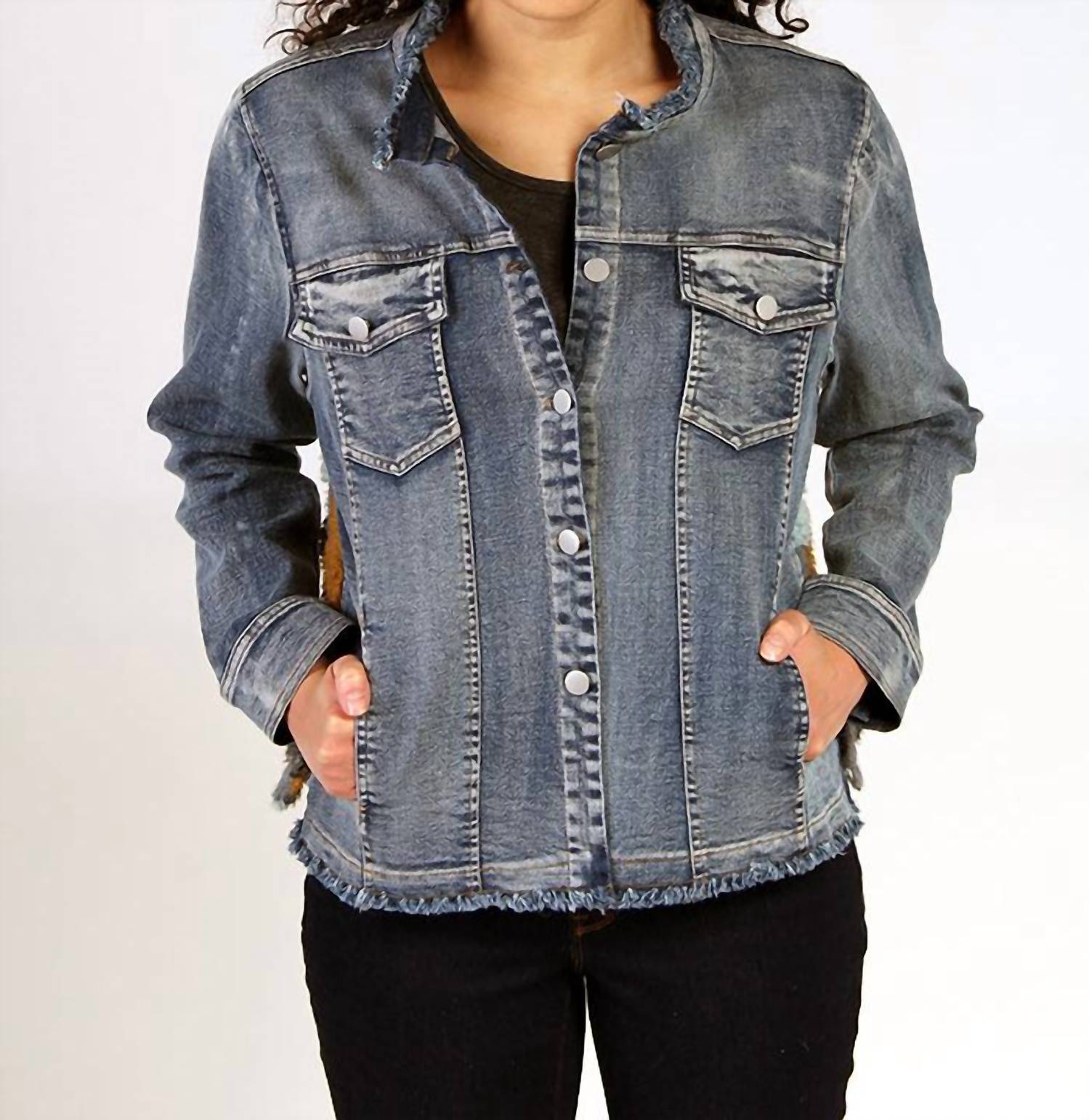 Fine Line Imports - Plush Back Denim Jacket - blue - clothing - denim