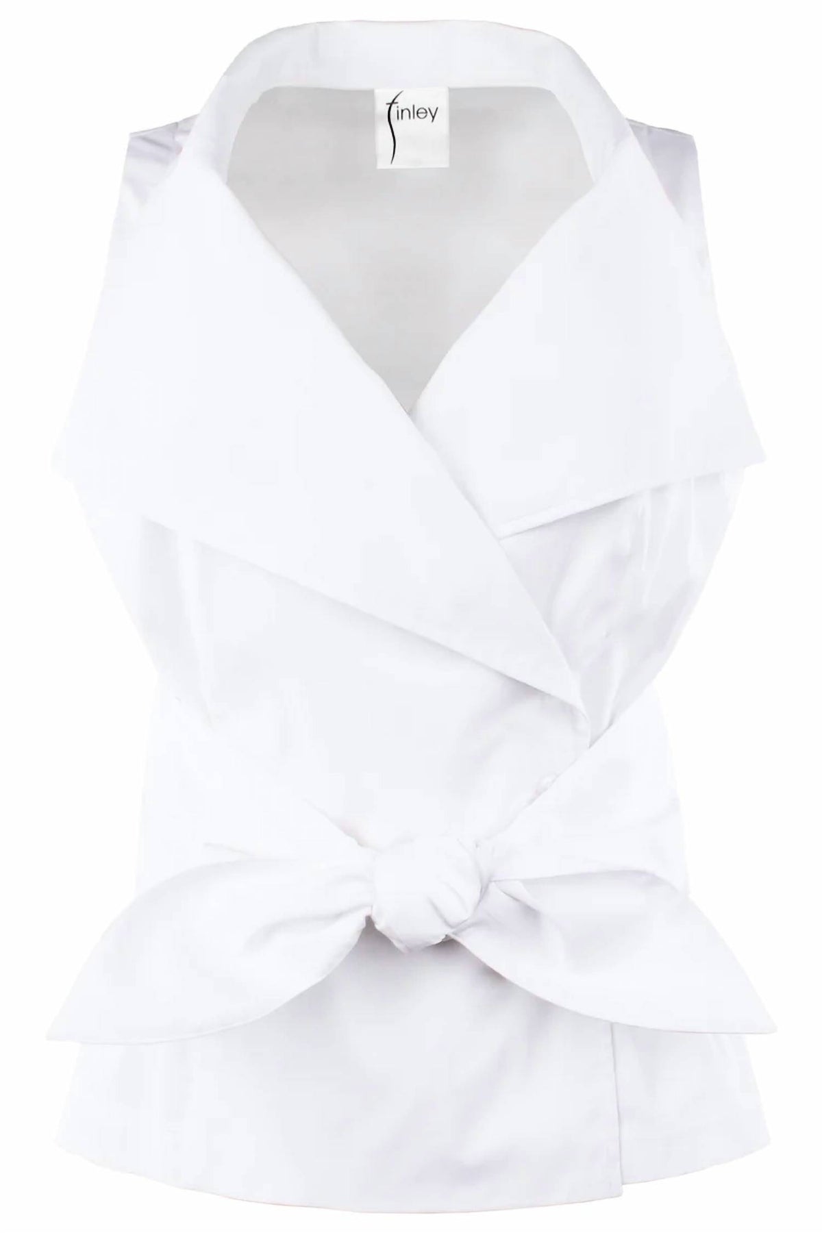 Finley - Harold Sleeveless Wrap Tie-front Poplin Top