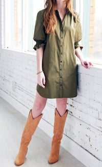 Finley - Miller Weathercloth Shirtdress - clothing - cotton - blend - dresses