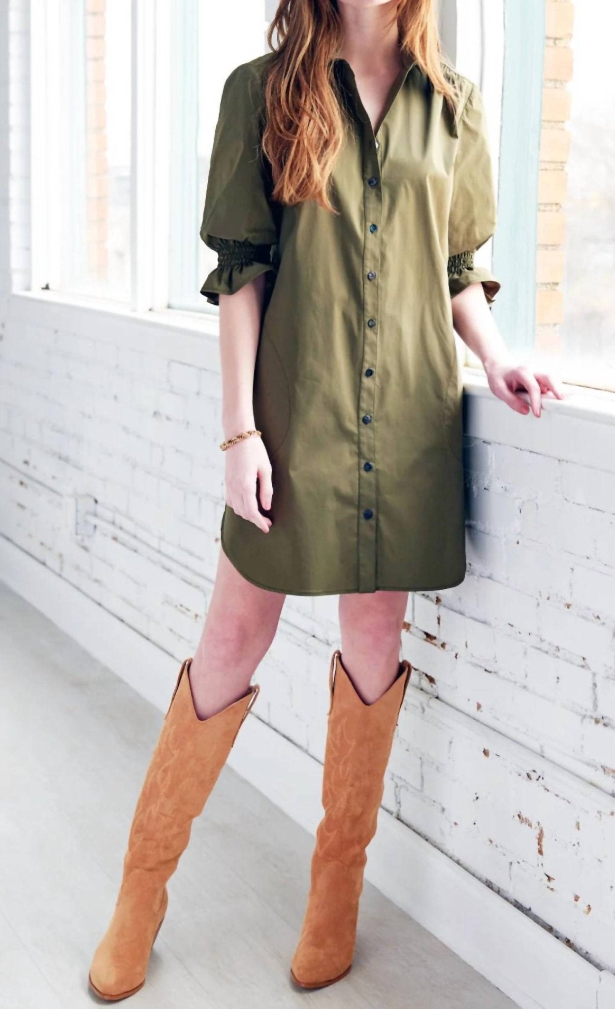 Finley - Miller Weathercloth Shirtdress - clothing - cotton - blend - dresses