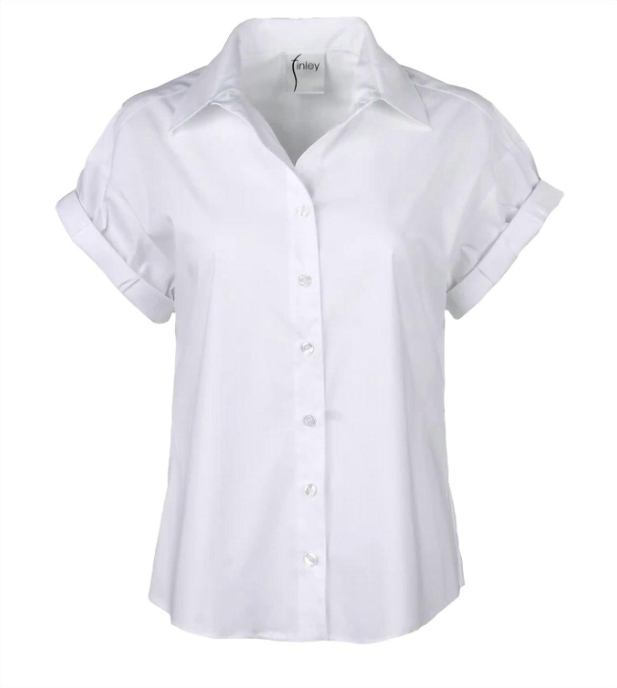 Finley - Roll Sleeve Camp Shirt White