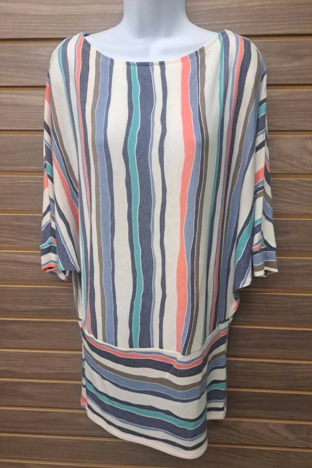 First Love - Women's Striped Wing Sleeve Tunic