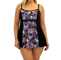 Fit 4 U - Double Bow Swimdress - Plus - bikinis - black - clothing
