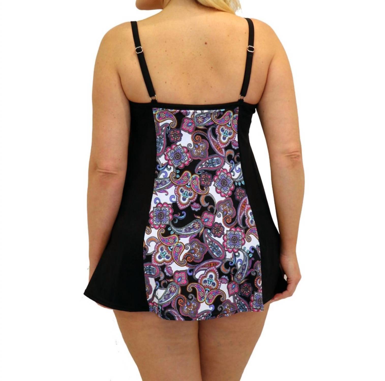 Fit 4 U - Double Bow Swimdress - Plus - bikinis - black - clothing