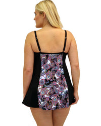 Fit 4 U - Double Bow Swimdress - Plus - bikinis - black - clothing