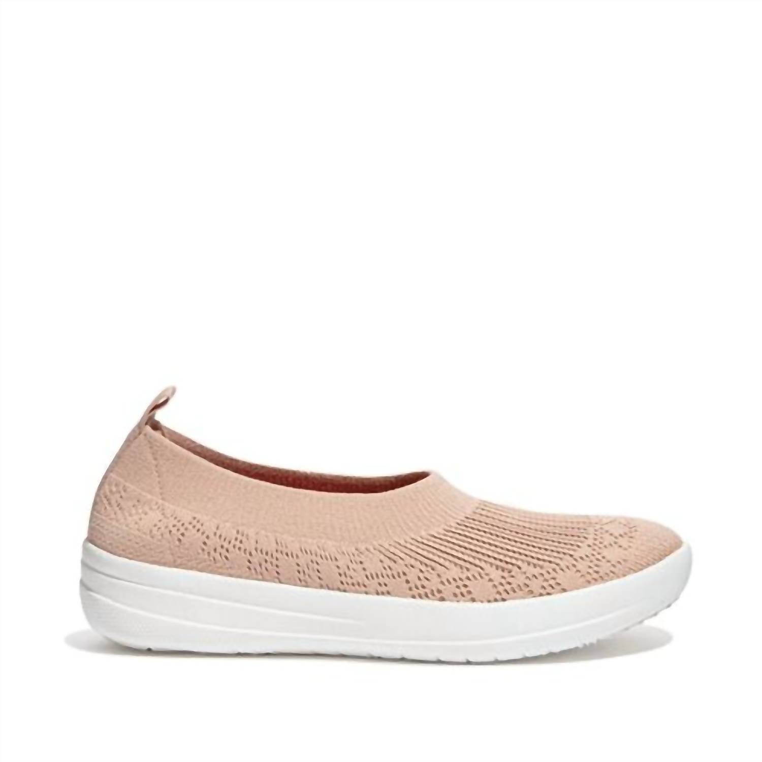 Fitflop - Women's Uberknit Ballerina Slip - on - beige - flats - loafers